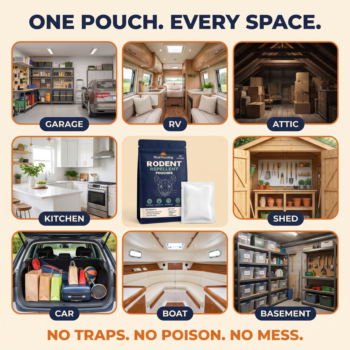 WestMorning Plant-Based Mouse Repellent Pouches